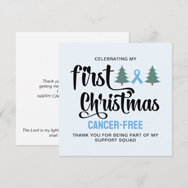 MY FIRST CHRISTMAS Prostate Cancer-Free Thank You Holiday Card (Front/Back)