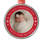 My First Christmas Red  Baby Girl Photo
