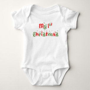 My First Christmas Romper Baby Bodysuit