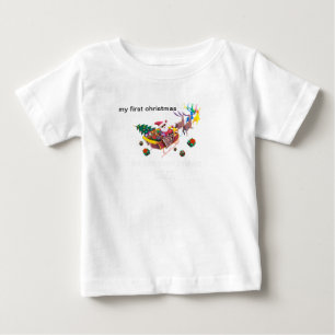 my first christmas santa and sleigh baby T-Shirt