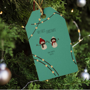 My First Christmas Snowman Illustration Gift Tags