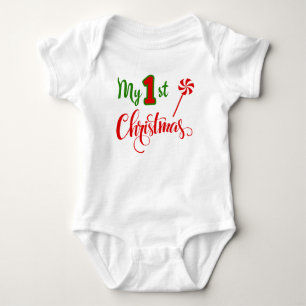 My First Christmas Sweet Holiday Lollipop Gift Baby Bodysuit