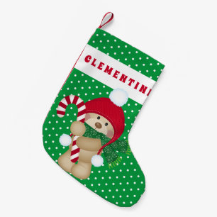 My First Christmas   Teddy Bear Holiday  Small Christmas Stocking
