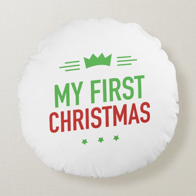 My First Christmas Throw Pillow (Front)
