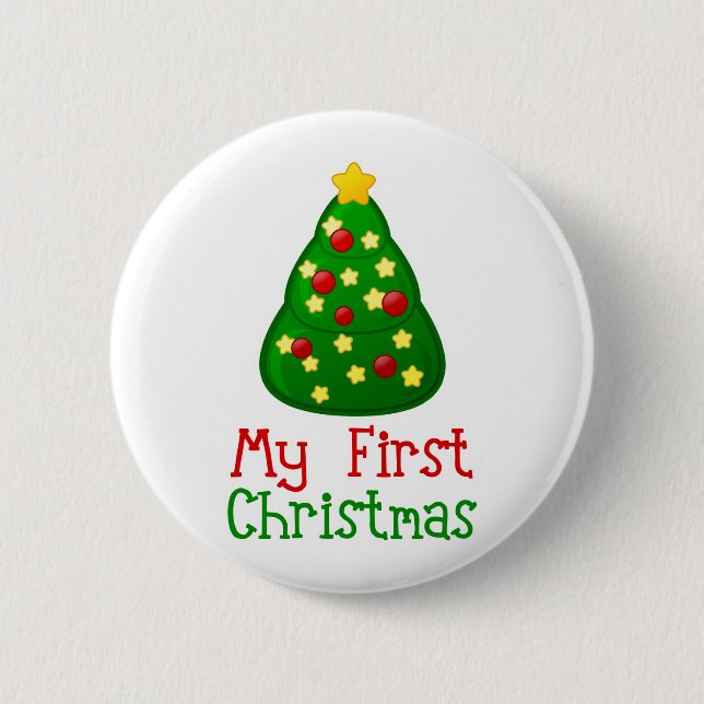 My First Christmas Tree 6 Cm Round Badge (Front)
