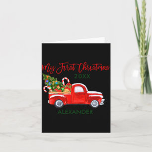 My First Christmas Truck Candy Canes Green Red Bab Card