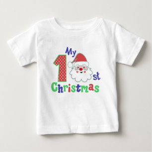 My First Christmas Typography Cute Santa Baby T-Shirt