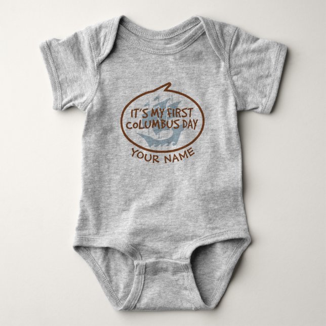 My First Columbus Day Baby Bodysuit (Front)