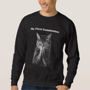 My First Communion Boy 1st Holy Communion Girl Cat Sweatshirt