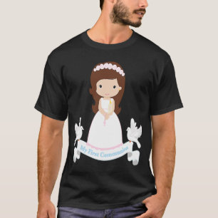 My First Communion Children's Brunette Daughter T-Shirt