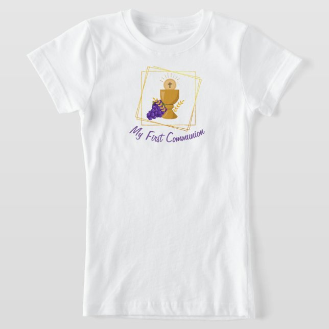 My First Communion Kids Tshirt, White Tshirt (Laydown)