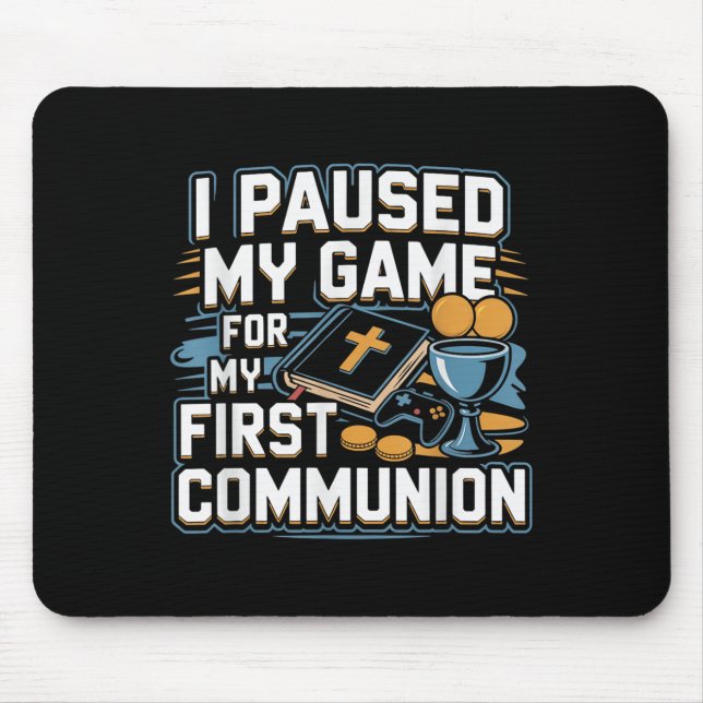 My First Communion Video Game Controller Gifts Boy Mouse Mat (Front)