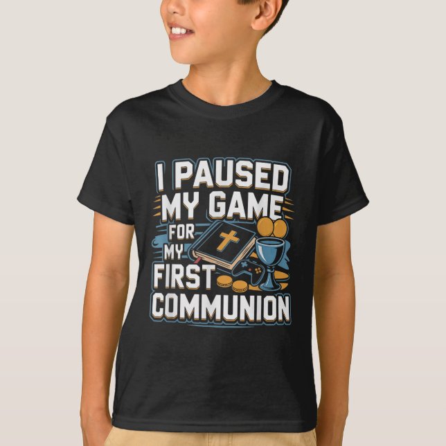 My First Communion Video Game Controller Gifts Boy T-Shirt (Front)