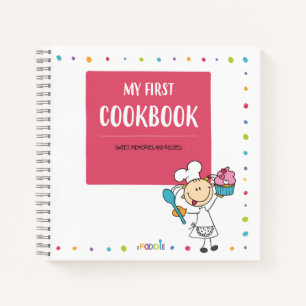 "MY FIRST COOKBOOK" Kids Recipe Spiral Notebook