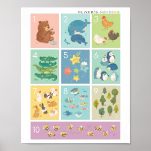 My First Counting Numbers 123 Animals Poster