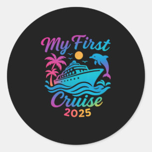 My First Cruise 2025 Family Vacation Trip Ship Mat Classic Round Sticker