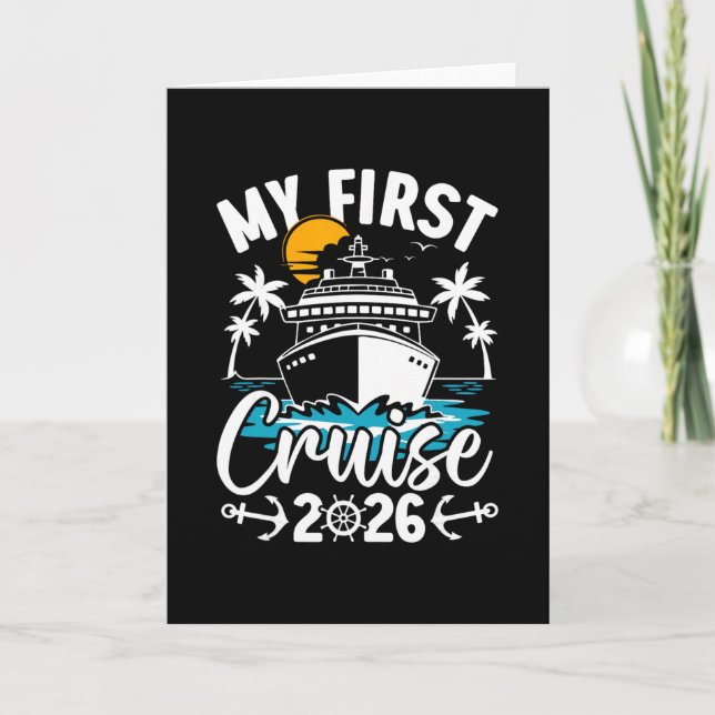 My First Cruise 2026 Cute Family Vacation Cruising Card (Front)