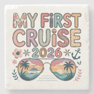 My First Cruise 2026, First Cruise Vacation Gift Stone Coaster