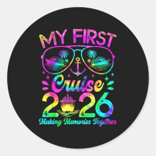 My First Cruise 2026 Funny First Time Cruise Vacat Classic Round Sticker