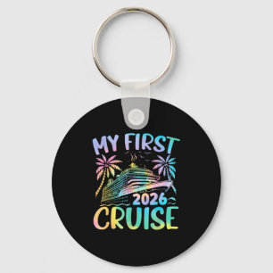 My First Cruise 2026 Vacation Tie Dye Family Cruis Key Ring