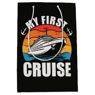 My First Cruise Funny Family Vacation Cruise ship Medium Gift Bag