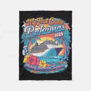 My First Cruise Hamas 2025 Family Vacation Tee For Fleece Blanket
