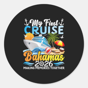 My First Cruise Hamas 2026 Cute First Time Cruise Classic Round Sticker