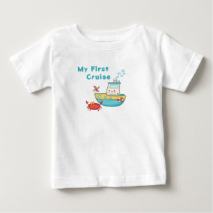 My First Cruise Summer Travel Cute Fun Boat Crab Baby T-Shirt