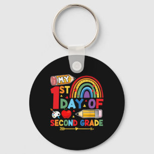 My First Day Of 2nd Grade Second Grade Rainbow Key Ring