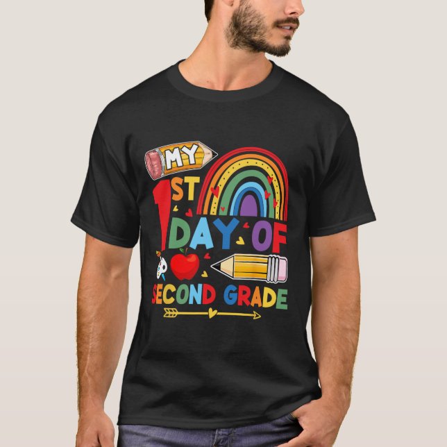 My First Day Of 2nd Grade Second Grade Rainbow  T-Shirt (Front)