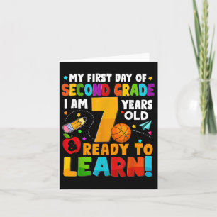 My First Day Of 2nd Second Grade Ready To Learn Ki Card