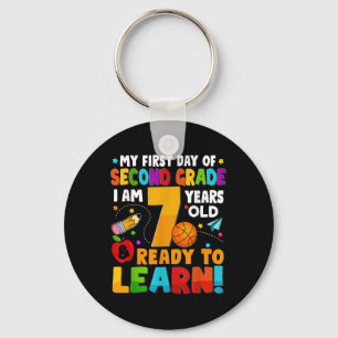 My First Day Of 2nd Second Grade Ready To Learn Ki Key Ring