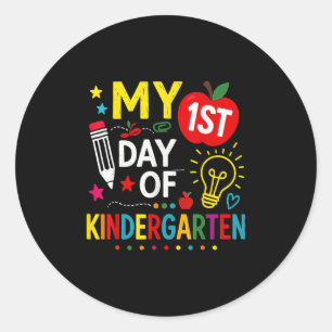 My First Day Of Kindergarten 1st Day Of School Boy Classic Round Sticker