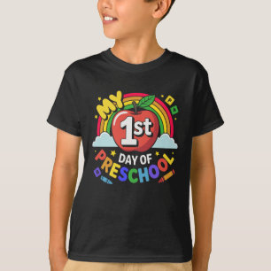 My First Day Of Preschool Rainbow Apple Kids T-Shirt