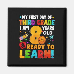 My First Day Of Third 3rd Grade Ready To Learn Boy Magnet