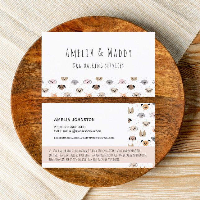 My first Dog Walking business - Young Entreprenuer Business Card (Creator Uploaded)