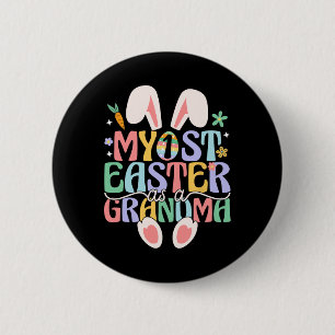 My First Easter As A Grandma Funny Easter Bunny Ne 6 Cm Round Badge