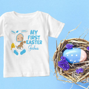 My First Easter Baby Boy Cute Blue Bunny T-Shirt