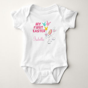 My First Easter Baby Girl Pink Custom Bodysuit