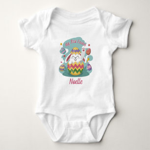 My First Easter   Bunny & Colourful Eggs Baby Bodysuit