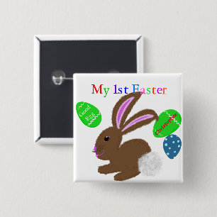 My First Easter Bunny Rabbit Baby NAME 15 Cm Square Badge