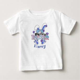 My First Easter Cute Blue Bunny customisable  Baby T-Shirt