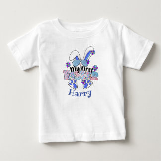 My First Easter Cute Blue Bunny customisable  Baby T-Shirt