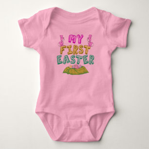 My First Easter Cute Girl Baby Bodysuit