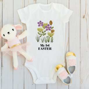 My First Easter Floral Baby Bodysuit