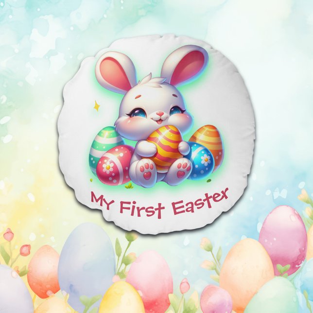 My First Easter for Girls | Round Cushion (Creator Uploaded)