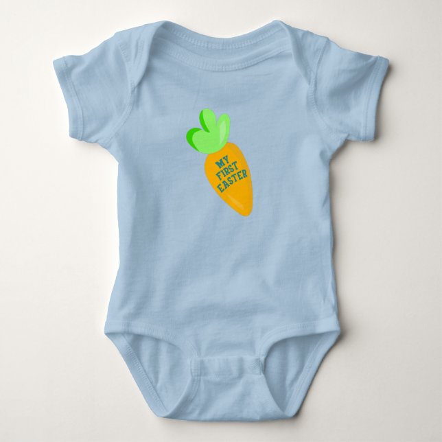 My First Easter Light Blue Baby Bodysuit (Front)