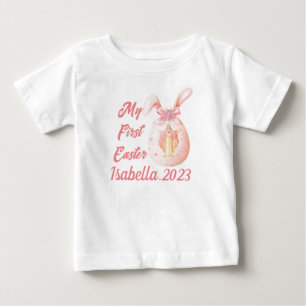 My First Easter Religious Jesus Bunny Egg Girl Baby T-Shirt