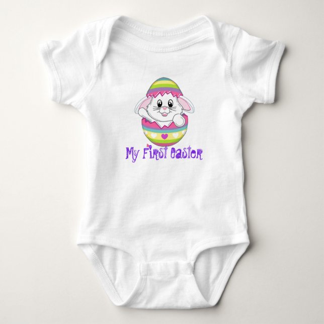 MY FIRST EASTER SPRING TSHIRT BABY INFANT EGGS (Front)
