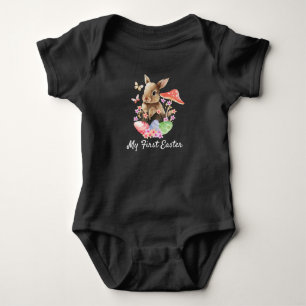 My First Easter Watercolor Bunny Baby Bodysuit